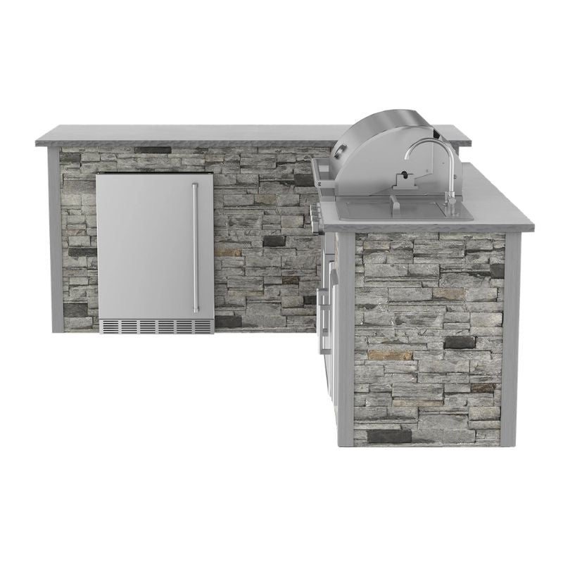 Blaze G7 Outdoor Kitchen, L-Shape Sink Island With Refrigeration Bar