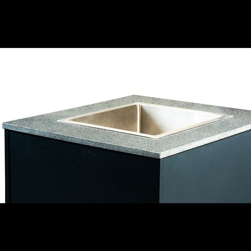 Grillandia Side Unit Anthracite with Stainless Steel Ice Bucket & Trash Bin Drawer