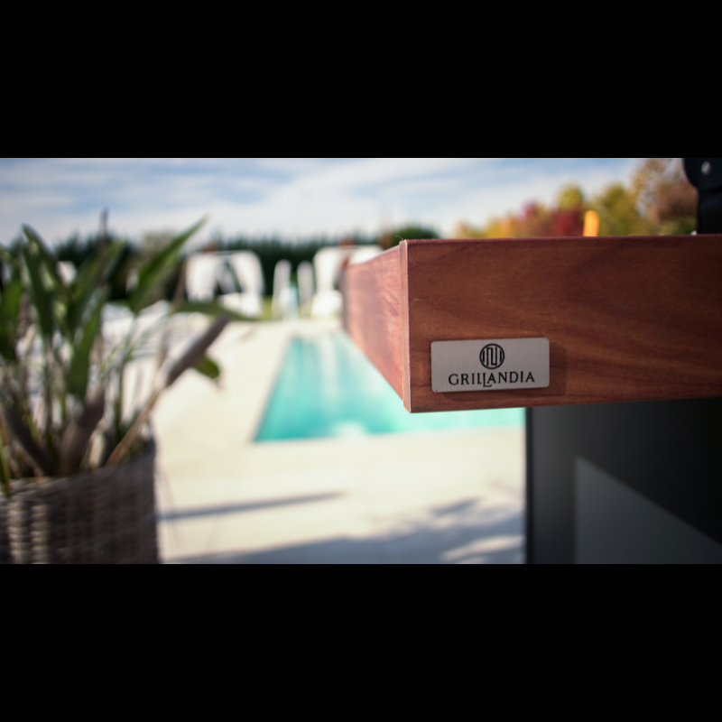 Grillandia Extension Wings Natural Wood with Weatherproof Iroko Wood Cladding & Aluminium Frame