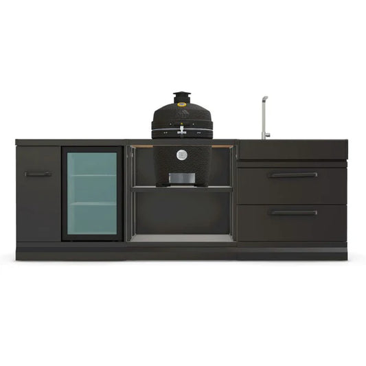 Blaze GRLLR Outdoor Kitchen, Ember Classic 18 inch Kamado, Fridge and Sink