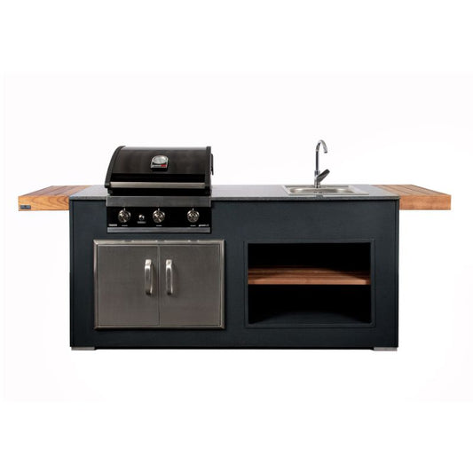 Grillandia Rare Outdoor Kitchen Anthracite with Gas BBQ Sink Storage