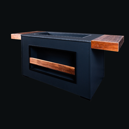 Grillandia Bar Trolley Anthracite with Granite Worktop, Integrated Ice Bucket, Open Bottle Storage & Wheels