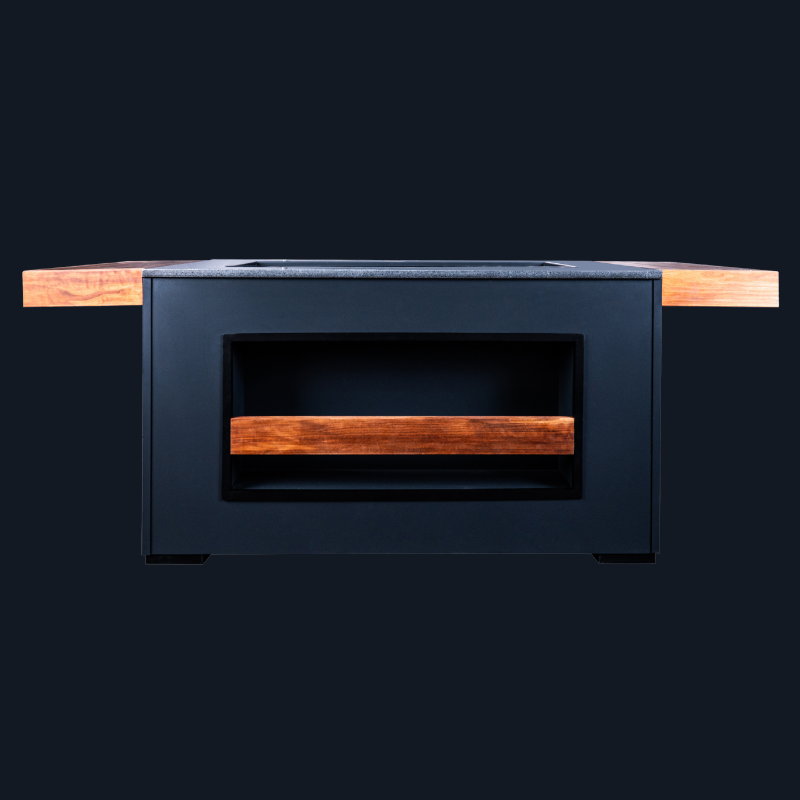 Grillandia Bar Trolley Anthracite with Granite Worktop, Integrated Ice Bucket, Open Bottle Storage & Wheels