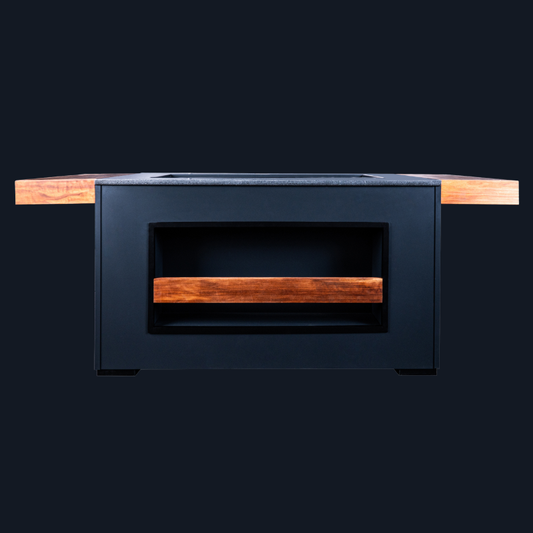 Grillandia Bar Trolley Anthracite with Granite Worktop, Integrated Ice Bucket, Open Bottle Storage & Wheels