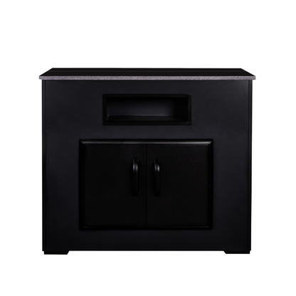 Cosy TV Lift Cabinet Anthracite with Automatic Remote TV Mount, Granite Top, Aluminium Frame & Storage Shelf