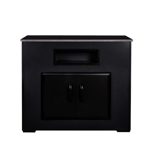 Cosy TV Lift Cabinet Anthracite with Automatic Remote TV Mount, Granite Top, Aluminium Frame & Storage Shelf