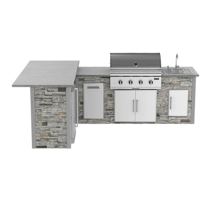 Blaze G7 Outdoor Kitchen, L-Shape Sink Island With Refrigeration Bar