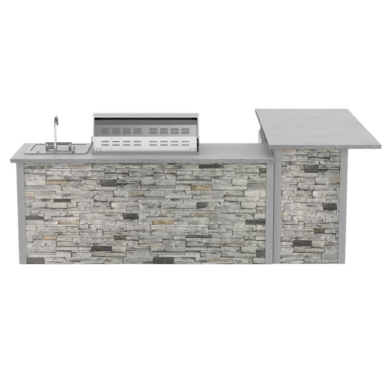 Blaze G7 Outdoor Kitchen, L-Shape Sink Island With Refrigeration Bar