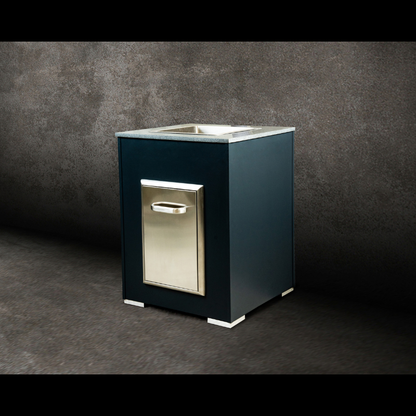 Grillandia Side Unit Anthracite with Stainless Steel Ice Bucket & Trash Bin Drawer