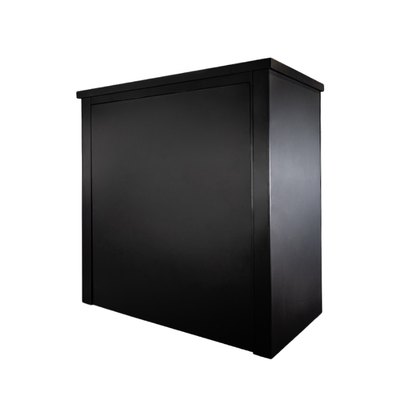 Grillandia Dual Multi Cabana Anthracite with Premium G4 4-Burner Gas BBQ, Klarstein Beersafe XXL Onyx Showcase Drink Cooler, Granite Worktop, LED Lighting, Bar Stools & Storage