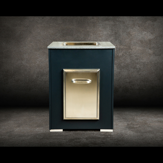 Grillandia Side Unit Anthracite with Stainless Steel Ice Bucket & Trash Bin Drawer