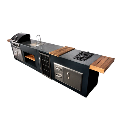 Cutting Board Rail Japanese Acacia Slide-In Cutting Board for Grillandia Worktops