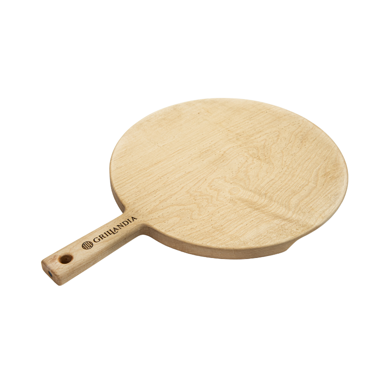 BBQ Ultimate Gift Kit Linden Wood Pizza Peel 100% Organic with Antibacterial Oiled Surface for Baking & Serving