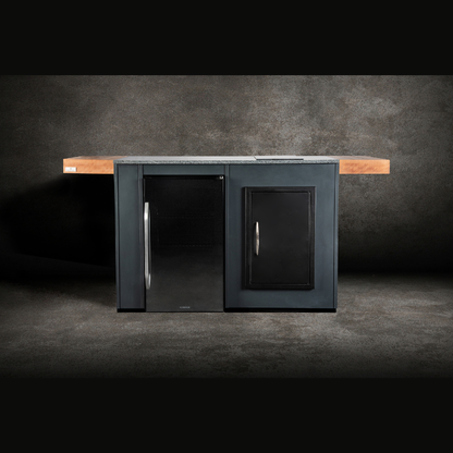 Grillandia Baby Bird Outdoor Kitchen Anthracite with Drink Cooler, Domino Hob, Granite Worktop & Storage
