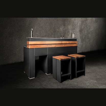 Grillandia Drink Center Anthracite with Kegland Kegerator System, Ice Cube Machine, Outdoor BT Speaker, Amplifier, Power Supply & 2 Bar Stools