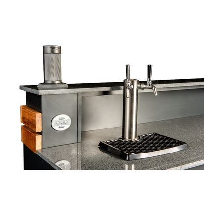 Grillandia Drink Center Anthracite with Kegland Kegerator System, Ice Cube Machine, Outdoor BT Speaker, Amplifier, Power Supply & 2 Bar Stools