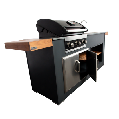 Grillandia Extension Wings Natural Wood with Weatherproof Iroko Wood Cladding & Aluminium Frame