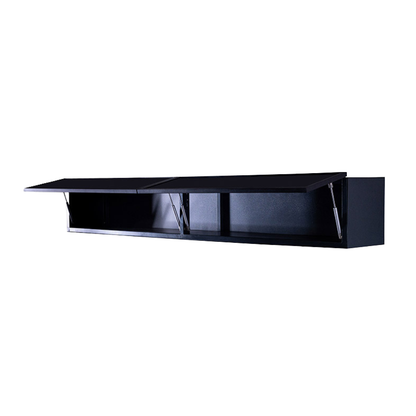 Grillandia Wall Cabinets Anthracite with Plexiglass Display Front, Aluminium Structure & Lift-Up Door System