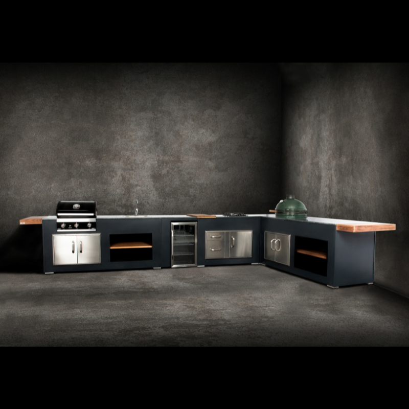 Grillandia Corner Unit Anthracite with Granite Worktop