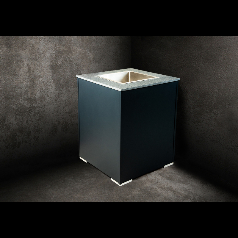 Grillandia Corner Unit with Ice Bucket Anthracite with HQ Stainless Steel Ice Bucket & Granite Worktop