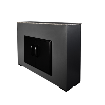 Cosy Cabinet Outdoor Storage Cabinet Anthracite with 304 Stainless Steel Doors, Polished Granite Countertop & Levelling Aluminium Legs